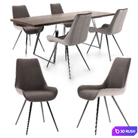 Celia Chair and Vermont Table 3D Model Corona