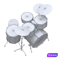 Drum set 3D Model Vray