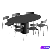 MDF Italy | Table+Chair 3D Model Corona
