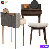 The Little Apricot Dresser By 家具 设计师 3D Model Vray, Corona
