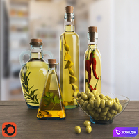 Decorative set of bottled oil