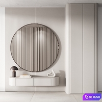 144 hallway zone 03 minimal modern with circle mirror 01