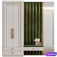 Hallway in Neoclassical style 22 (hooks, shoe rack, mirror)