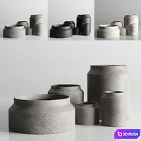 Vase concrate set 01