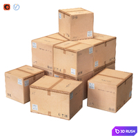 Low Poly Cardboard Boxes