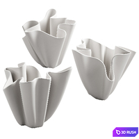 368 decorative vases and pots 06 deformed folded relief vase 05