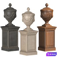 Classic vase on a pedestal for decoration of the facade and interior