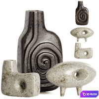 Clay Canoe Ceramic Vase Set 02