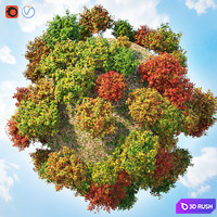 Set autumn bushes 3