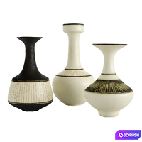Set of 3 pottery vases