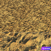 Wet sand material with footprints