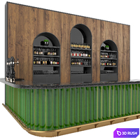Restaurant Bar Set 01 with Emerald Ceramic tiles