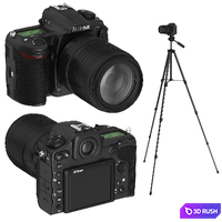 Nikon D500 on a crank 3D Model Vray, Corona