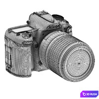 Nikon D500 on a crank 3D Model Vray, Corona