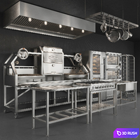 Kitchen Equipment 3D Model Corona