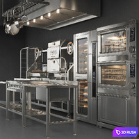 Kitchen Equipment 3D Model Corona