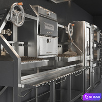 Kitchen Equipment 3D Model Corona