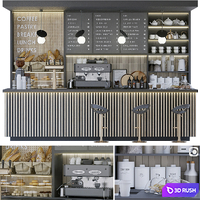 Coffee Shop 3. Corona 3D Model Corona