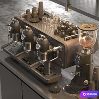 Industrial coffee shop 2 3D Model Corona