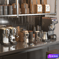 Industrial coffee shop 2 3D Model Corona