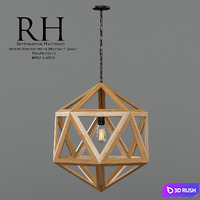 Restoration Hardware / Wood Polyhedron Pendant Small