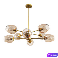 CEILING LAMP WITH GLASS COVERINGS Garda Decor 3D Model Corona