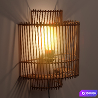 Rattan lampshade, Haya 3D Model Vray, Corona