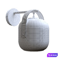 Wall lamp in metal and frosted glass, Kasito 3D Model Vray, Corona