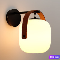 Wall lamp in metal and frosted glass, Kasito 3D Model Vray, Corona