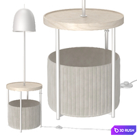 IKEA TRINDSNO Floor lamp white metal/birch veneer