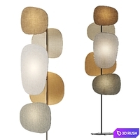 Lamp Screen 70's Fabric Floor Lamp
