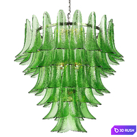 Glass Feather Chandelier