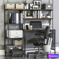 IKEA FJALLBO loft office workplace 3D Model Vray, Corona