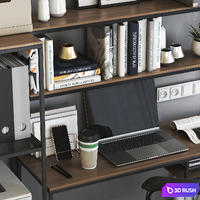 IKEA FJALLBO loft office workplace 3D Model Vray, Corona
