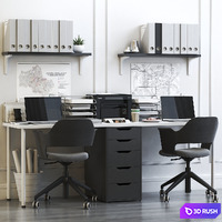 IKEA office workplace 12 3D Model Vray, Corona