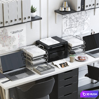 IKEA office workplace 12 3D Model Vray, Corona
