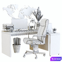 IKEA office workplace 24 3D Model Vray, Corona