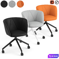 Fredericia Verve swivel castors chair 3D Model Vray, Corona