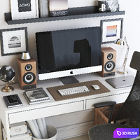 IKEA office workplace 37 3D Model Vray, Corona