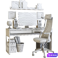 IKEA office workplace 37 3D Model Vray, Corona