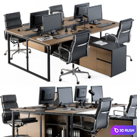 Office Furniture - employee Set 13 3D Model Vray, Corona