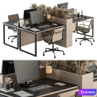 Office Furniture - employee Set 20 3D Model Vray, Corona