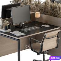 Office Furniture - employee Set 20 3D Model Vray, Corona