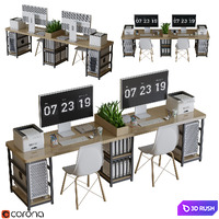 Office Furniture 07 3D Model Corona
