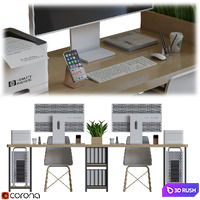 Office Furniture 07 3D Model Corona