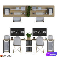 Office Furniture 07 3D Model Corona