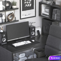 IKEA office workplace 87 3D Model Vray, Corona