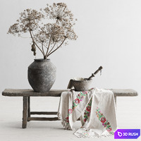 Decorative set in a rustic style 3D Model Corona