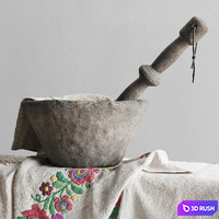 Decorative set in a rustic style 3D Model Corona