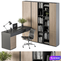 Office Furniture Wardrobe and Table - Home Office 36 3D Model Vray, Corona